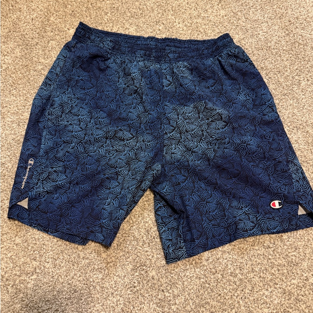 Size M Champion Navy Blue Patterned Shorts